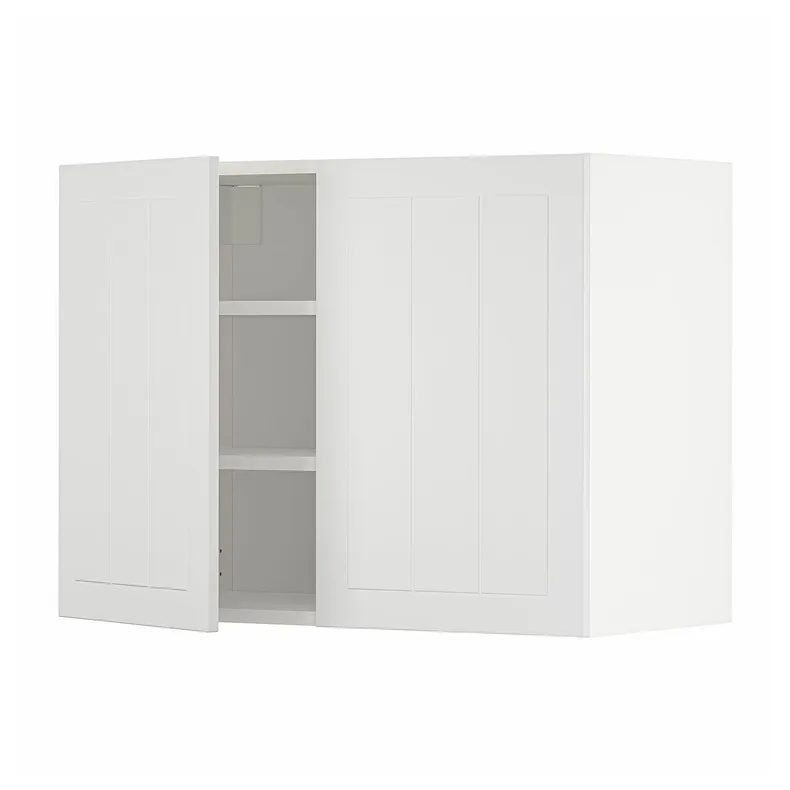 IKEA METOD МЕТОД, навісна шафа з полицями / 2 дверцят, білий / стенсундський білий, 80x60 см 894.696.64 фото №1