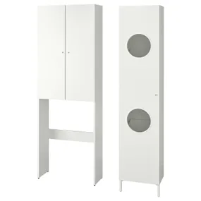IKEA NYSJÖN НЮШЁН, комбинация для хранения д/прачечной, белый, 105x32x190 см 094.159.53 фото