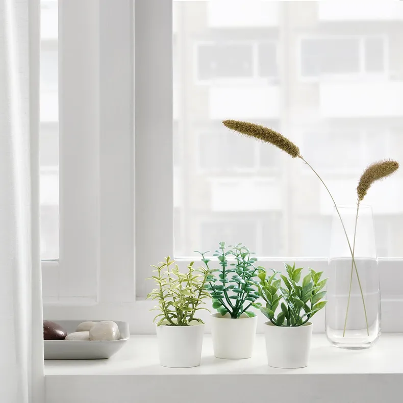 IKEA FEJKA ФЕЙКА, искусственное растение в горшке,3шт, Травы для закрытого и открытого грунта, 5 см 405.084.07 фото №2
