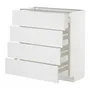IKEA METOD МЕТОД / MAXIMERA МАКСИМЕРА, напольный шкаф 4 фасада / 4 ящика, белый / Стенсунд белый, 80x37 см 594.094.88 фото