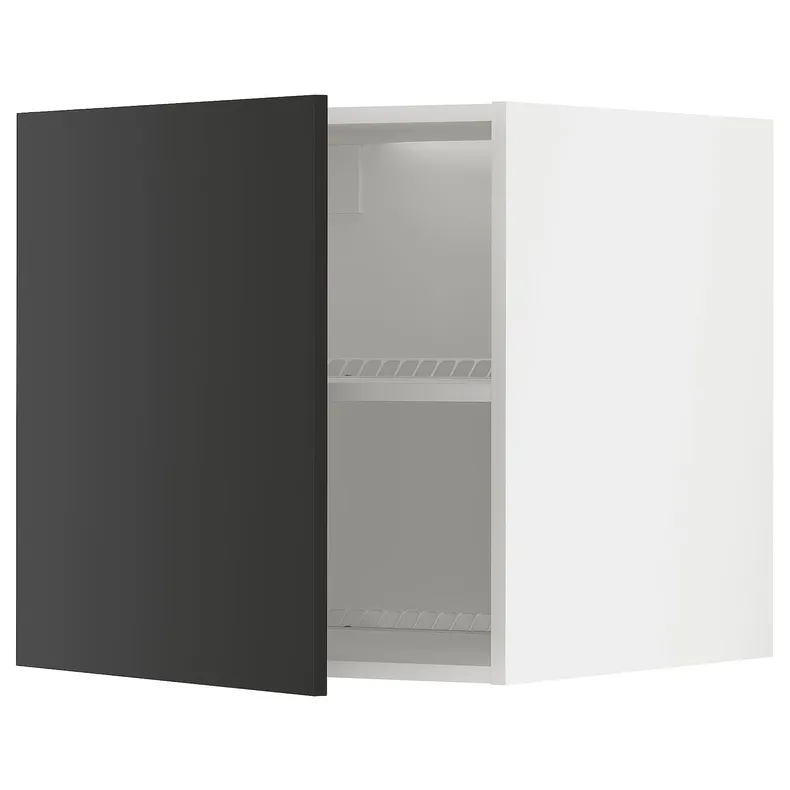 IKEA METOD МЕТОД, верхня шафа для холодильн / мороз кам, білий / НІККЕБУ матовий антрацит, 60x60 см 494.983.38 фото №1