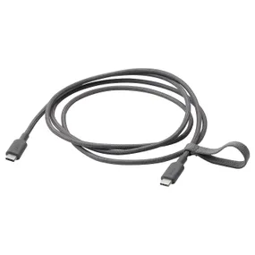 IKEA LILLHULT ЛІЛЛЬХУЛЬТ, кабель USB-C–USB-C, темно-сірий, 1.5 m 505.276.03 фото