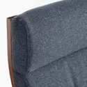 IKEA POÄNG ПОЭНГ, кресло с табуретом для ног, коричневый / каштановый синий 095.021.58 фото thumb №3