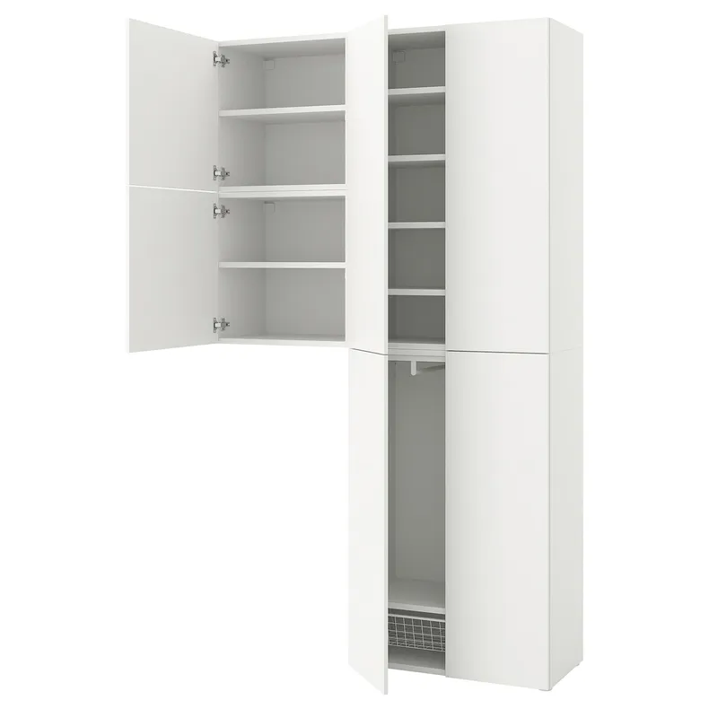 IKEA PLATSA ПЛАТСА, гардероб с 6 дверями, Фонны белые, 140x42x241 см 593.365.57 фото №1