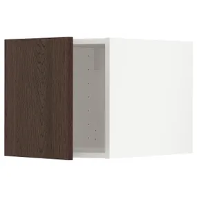 IKEA METOD МЕТОД, верхня шафа, білий / СІНАРП коричневий, 40x40 см 894.545.73 фото