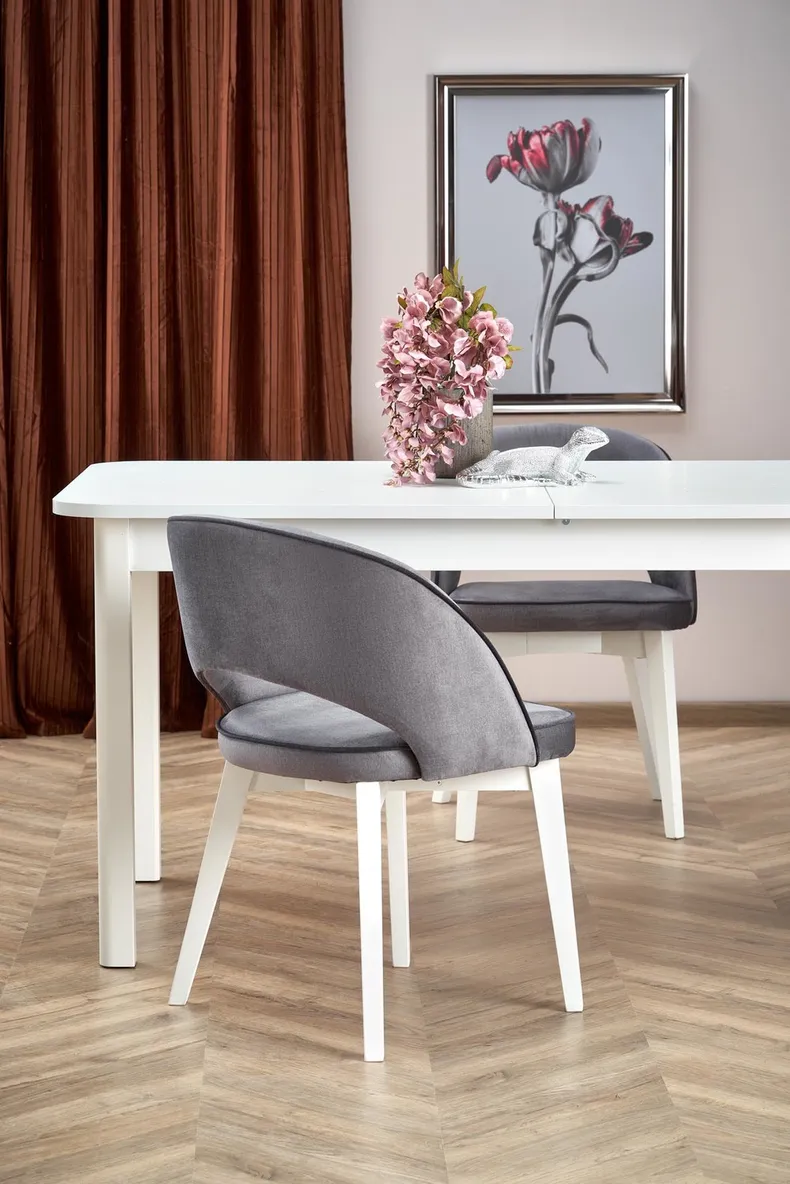 Кухонний стіл розкладний HALMAR FLORIAN 160-228x90 см, стільниця - білий, ніжки - білі фото №14