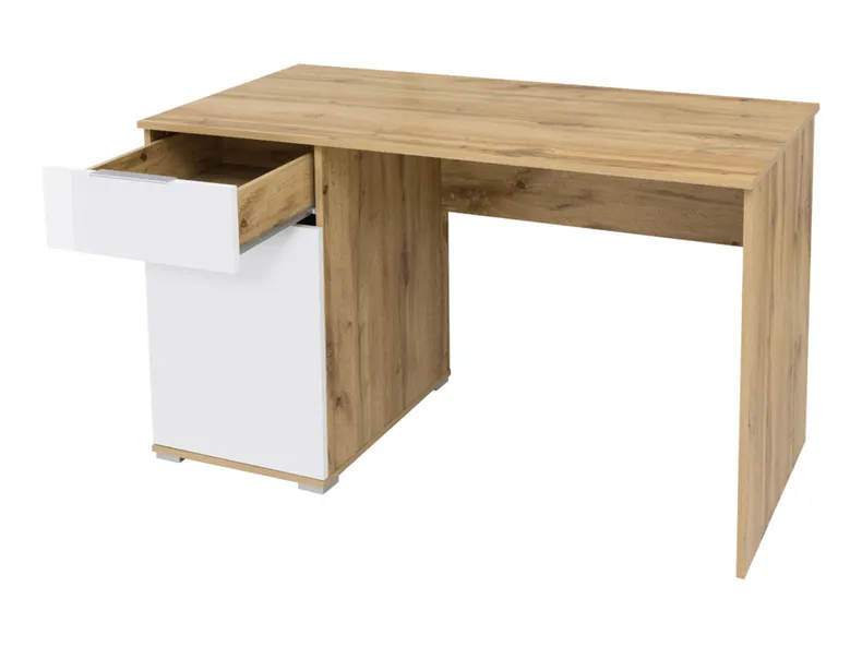 BRW Письмовий стіл BRW ZELE 120х60 см, дуб вотан/білий глянець BIU/120-DWO/BIP фото №4