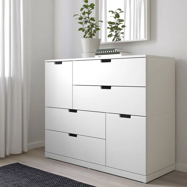 IKEA NORDLI НОРДЛИ, комод с 6 ящиками, белый, 120x99 см 692.766.33 фото №3