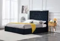 Ліжко двоспальне HALMAR PALAZZO 160x200 см, чорне / золоте фото thumb №10