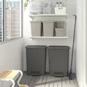 IKEA KNÖCKLA КНЕККЛА, кошик для сміття з відкидною кришкою, темно-сірий, 50 L фото thumb №7