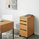 IKEA MICKE МИККЕ, тумба с ящиками на колесах, имит. дуб, 35x75 см 303.517.46 фото thumb №2