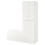 IKEA SMÅSTAD СМОСТАД, гардероб с выдвижным модулем, белый со скамейкой для хранения, 150x57x196 см 794.837.07 фото