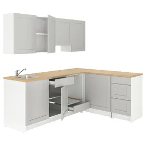 IKEA KNOXHULT КНОКСХУЛЬТ, кутова кухня, сірий, 243x164x220 см 494.045.56 фото