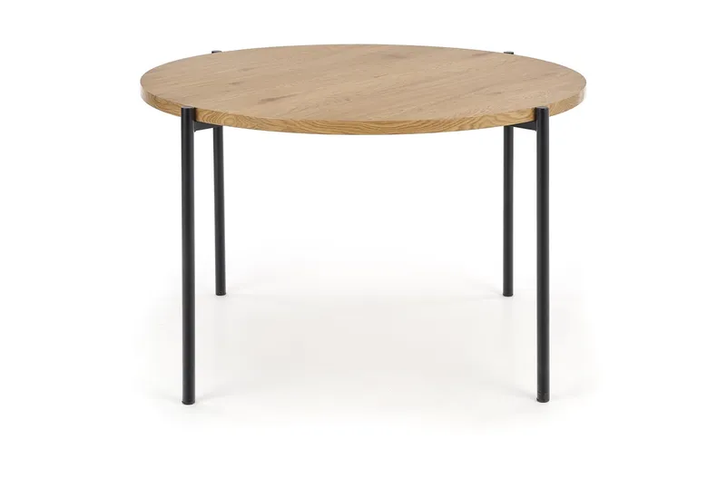 Круглий стіл HALMAR MORGAN 120x120 см дуб золотистий / чорний фото №1