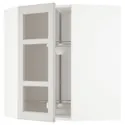 IKEA METOD МЕТОД, кутова настін шафа / об сек / скл двер, білий / світло-сірий Lerhyttan, 68x80 см 092.744.82 фото thumb №1