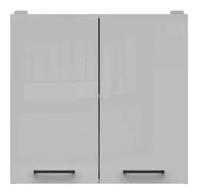 BRW Кухонный верхний шкаф Junona Line 80 см двухдверный светло-серый глянец, белый G2D/80/57-BI/JSZP фото