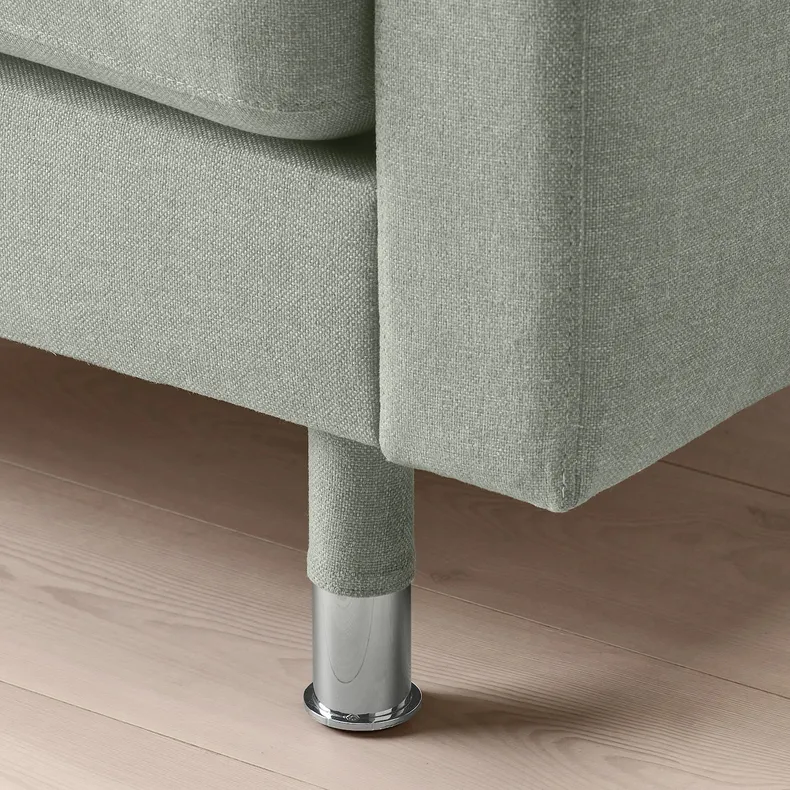 IKEA LANDSKRONA ЛАНДСКРУНА, 4-місний диван із кушетками, ГУННАРЕД світло-зелений / металевий 995.543.03 фото №4