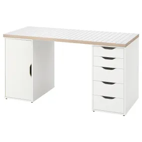 IKEA LAGKAPTEN ЛАГКАПТЕН / ALEX АЛЕКС, письмовий стіл, білий/антрацит, 140x60 см 795.216.53 фото