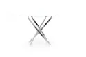 Кухонний стіл HALMAR RAYMOND, 100x100 см стільниця - прозора, ніжки - хром фото thumb №6