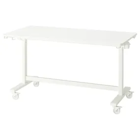 IKEA MITTZON МІТТЗОН, складаний стіл на коліщатах, білий, 140x70 см 205.279.54 фото