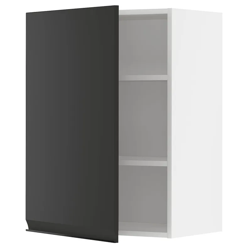 IKEA METOD МЕТОД, навесной шкаф с полками, белый / Уплов матовый антрацит, 60x80 см 194.930.97 фото №1