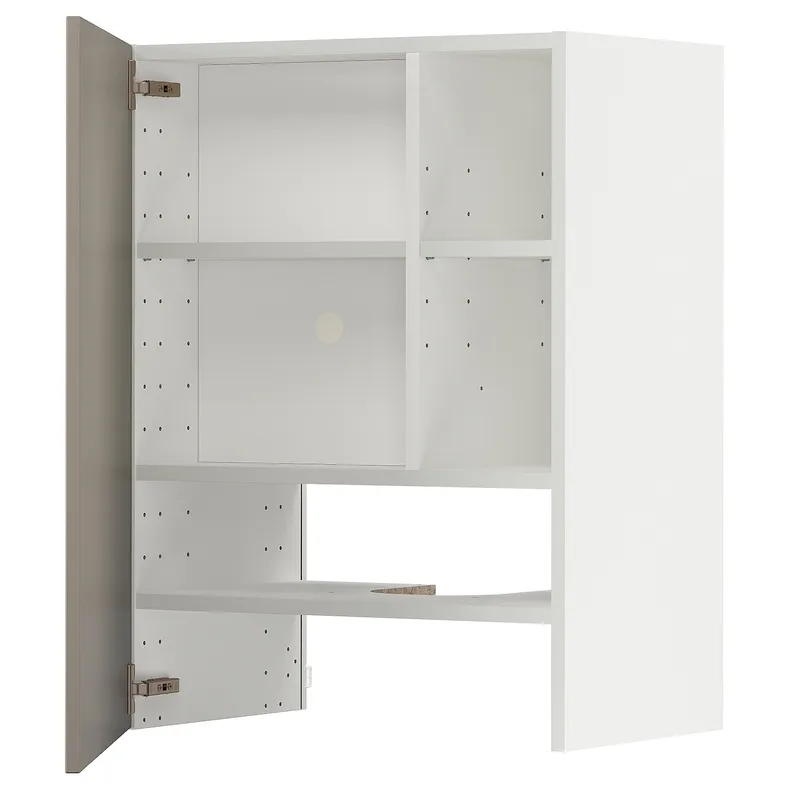 IKEA METOD МЕТОД, настінн шаф д / витяжки з полиц / дверц, білий / стенсундський бежевий, 60x80 см 395.044.67 фото №1