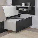 IKEA NORDLI НОРДЛИ, кровать с отд д / хранения и матрасом, с подголовником антрацит / акреамн средней жесткости, 160x200 см 195.417.67 фото thumb №7