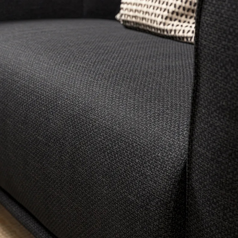 IKEA VISKAFORS ВИСКАФОРС, 1,5-местное кресло, Lejde антрацит / коричневый 994.432.92 фото №5