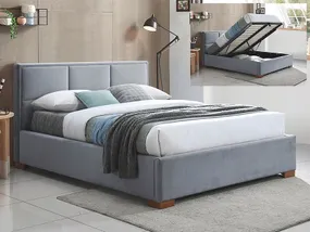 Ліжко двоспальне оксамитове SIGNAL MAISON, 160x200 см Bluvel 14 - сірий фото