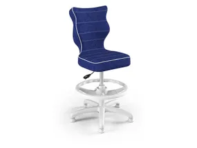 BRW Детский стул с подставкой для ног синий размер 4 OBR_PETIT_BIALY_ROZM.4_WK+P_VISTO_06 фото