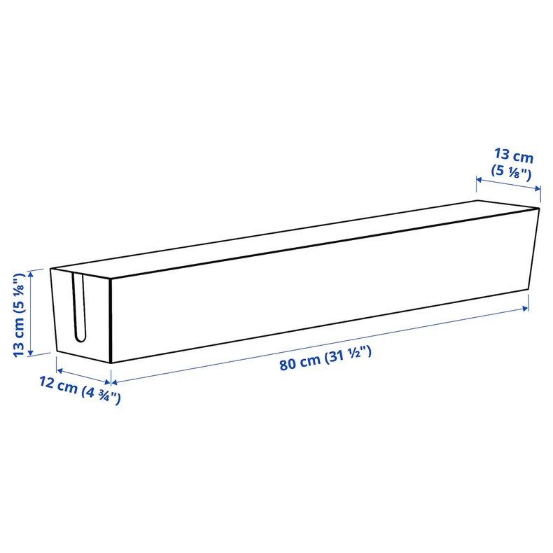 IKEA MITTZON МІТТЗОН, кабельна коробка для карк на коліщ, білий, 80x13 см 305.286.32 фото №5