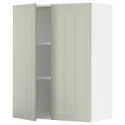 IKEA METOD МЕТОД, навісна шафа з полицями / 2 дверцят, білий / Стенсунд світло-зелений, 80x100 см 394.875.47 фото thumb №1