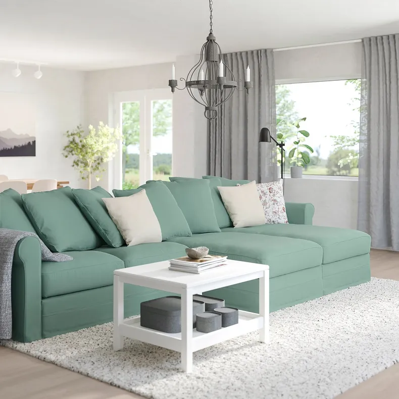 IKEA GRÖNLID ГРЕНЛІД, 4-місний диван із кушетками, ЛЬЙУНГЕН світло-зелений 194.088.48 фото №2