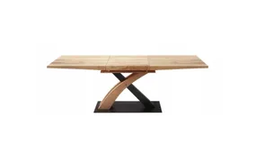 Кухонний стіл HALMAR SANDOR 3 160-220x90 см, стільниця - дуб золотий, ніжки - дуб золотий / чорний фото