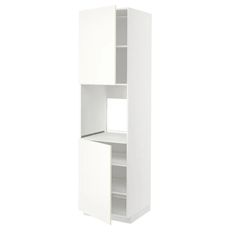 IKEA METOD МЕТОД, высок шкаф д / духовки / 2дверцы / полки, белый / Вальстена белый, 60x60x220 см 195.073.77 фото №1