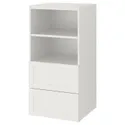 IKEA SMÅSTAD СМОСТАД / PLATSA ПЛАТСА, книжкова шафа, білий з каркасом / з 2 шухлядами, 60x57x123 см 093.963.46 фото thumb №1