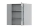 BRW Угловой правый кухонный шкаф Top Line 60 см с витриной серый глянец, серый гранола/серый глянец TV_GNWU_60/72_PV-SZG/SP фото thumb №3