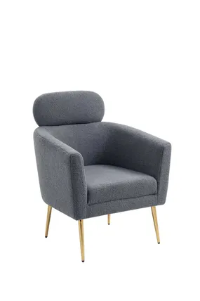 Мягкое кресло HALMAR MELISA, серый/золото фото