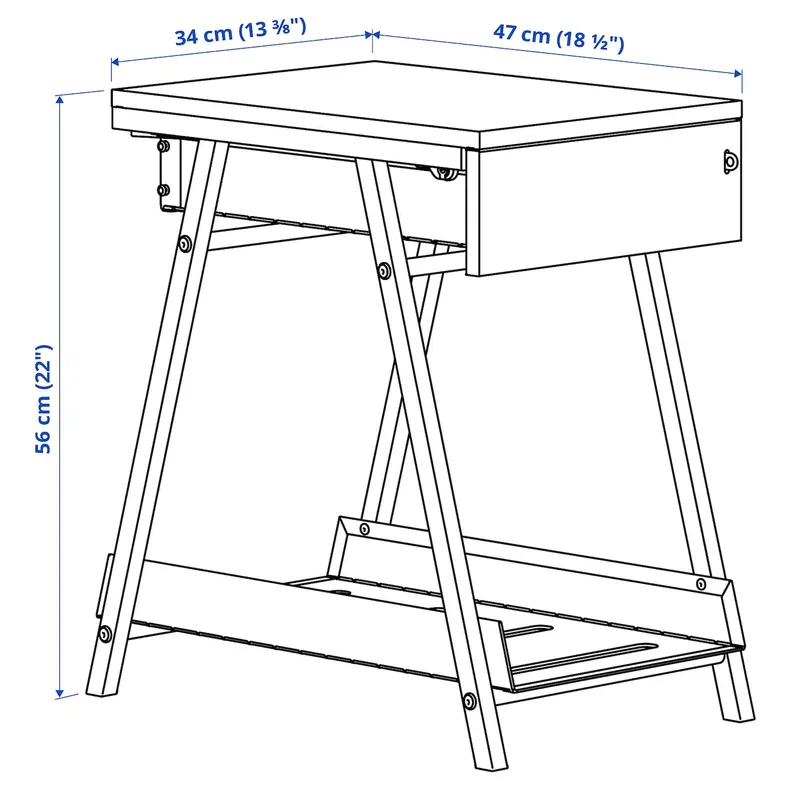 IKEA TROTTEN ТРОТТЕН / FLINTAN ФЛІНТАН, стіл з відділенням для зберігання, та обертовий стілець білий / бежевий 594.249.45 фото №7