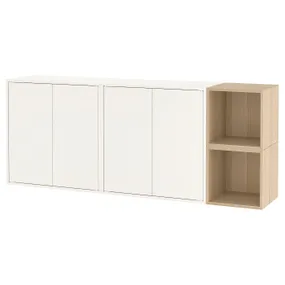 IKEA EKET ЭКЕТ, комбинация настенных шкафов, белый / дуб, окрашенный в белый цвет, 175x35x70 см 194.942.71 фото