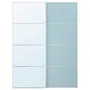 IKEA MEHAMN / AULI МЕХАМН / АУЛИ, пара раздвижных дверей, алюминий 2стр / светло-голубое зеркало, 150x201 см 595.521.79 фото
