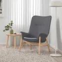 IKEA VEDBO ВЕДБУ, кресло c высокой спинкой, Темно-серый с пушечным напылением 805.522.24 фото thumb №2