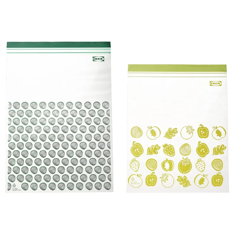 IKEA ISTAD ІСТАД, герметичний пакет, з малюнком/зелений, 6/4.5 л 405.256.85 фото №1