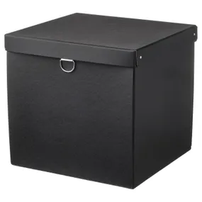 IKEA NIMM НІММ, коробка для зберігання з кришкою, чорний, 32x30x30 см 405.181.66 фото
