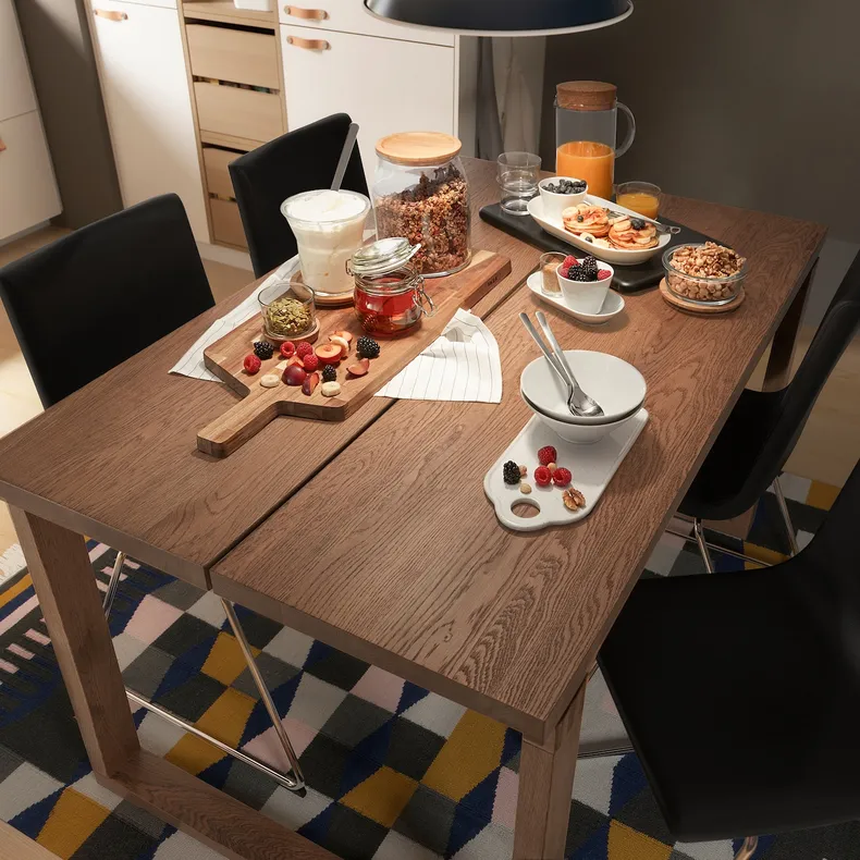 IKEA MÖRBYLÅNGA МЕРБЮЛОНГА, стіл, дуб okl коричнева пляма, 140x85 см 503.862.45 фото №4