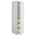 IKEA METOD МЕТОД / MAXIMERA МАКСИМЕРА, высокий шкаф с ящиками, белый / светло-серый, 60x60x200 см 495.385.51 фото thumb №1
