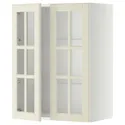 IKEA METOD МЕТОД, настінна шафа, полиці / 2 склх дверц, білий / БУДБІН кремово-білий, 60x80 см 893.949.80 фото thumb №1