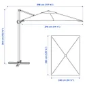 IKEA SEGLARÖ СЕГЛАРО, зонт от солнца с опорой, антрацит / Свартё темно-серый, 330x240 см 894.957.57 фото thumb №4