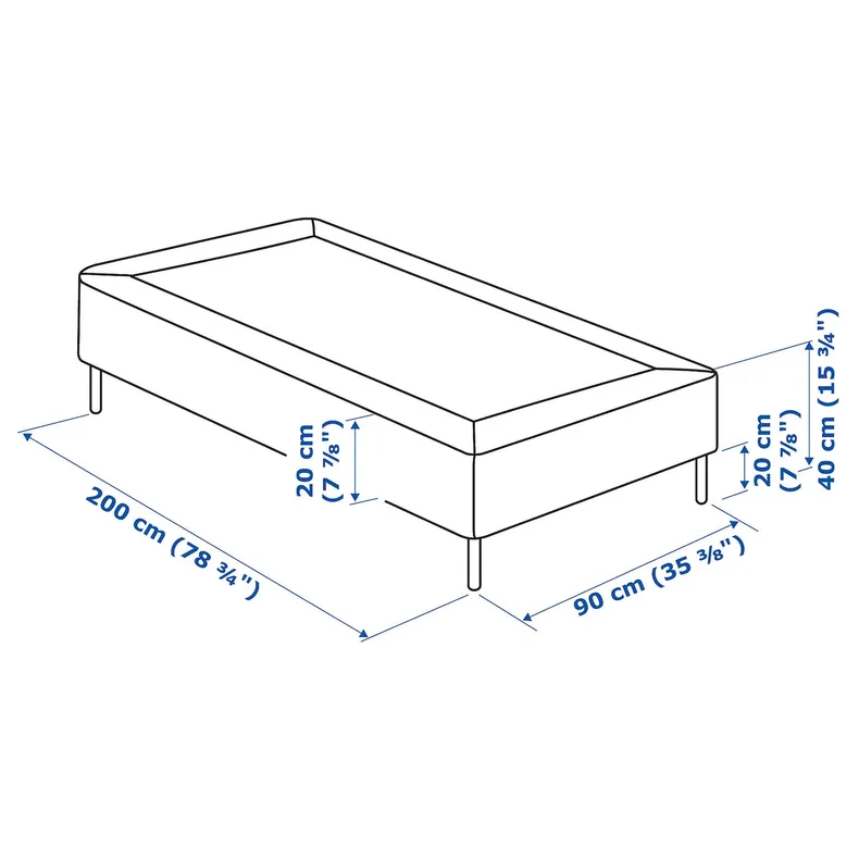 IKEA LYNGÖR ЛИНГЁР, реечное основание матраса с ножками, тёмно-серый, 90x200 см 495.544.14 фото №6