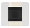 BRW Угловой кухонный шкаф Sole L6 60 см с витриной правый магнолия жемчуг, альпийский белый/жемчуг магнолии FM_GNWU_60/72_PV-BAL/MAPE фото thumb №1
